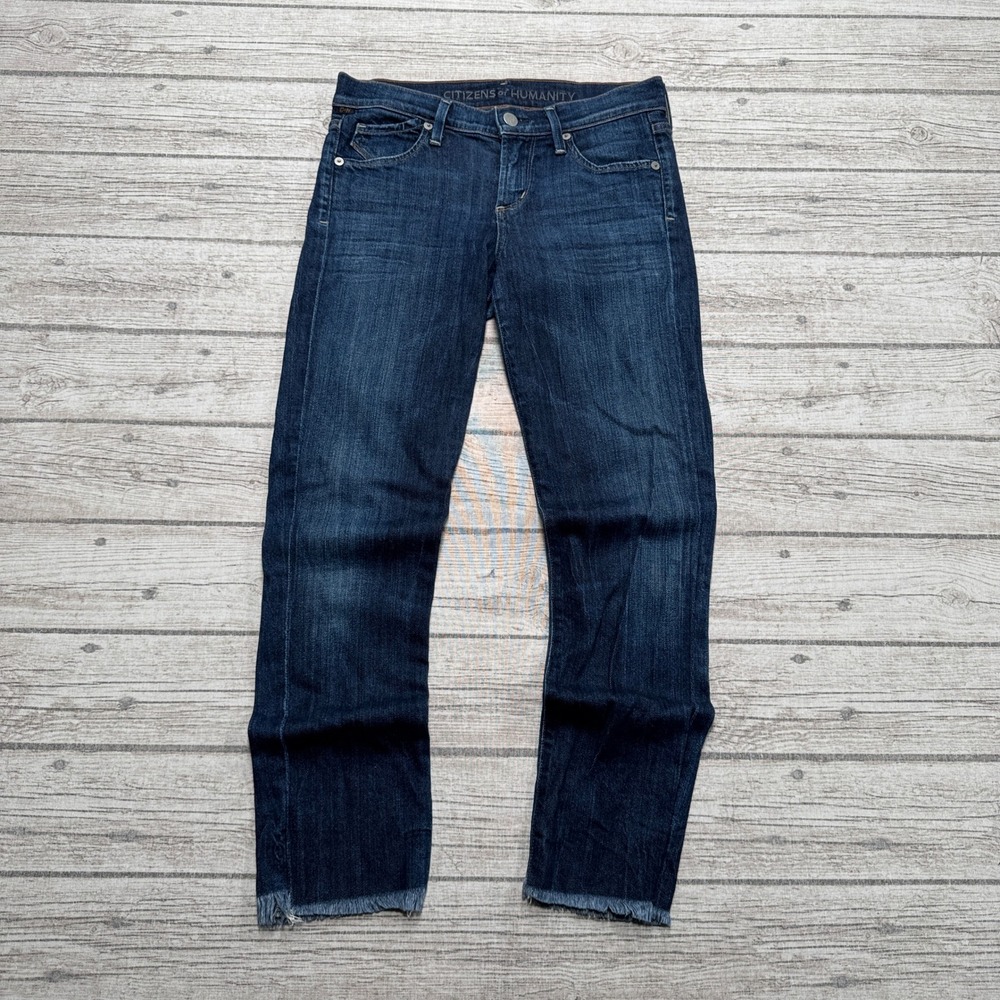 Citizens Of Humanity Jeans Women's 28 Blue Dark Wash Denim Slim Fit Low Rise USA